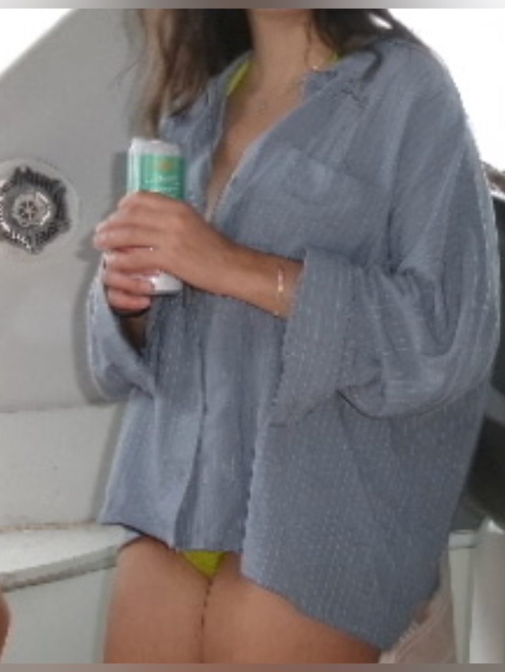 Blue Striped Button-Up Shirt